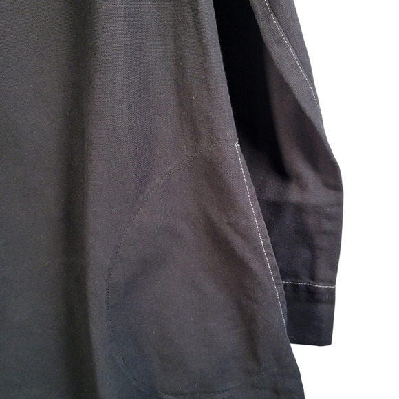 Utility Canvas Black Cotton Tunic Dress S Quilted Workwear USA Pockets Zip - Picture 6 of 11